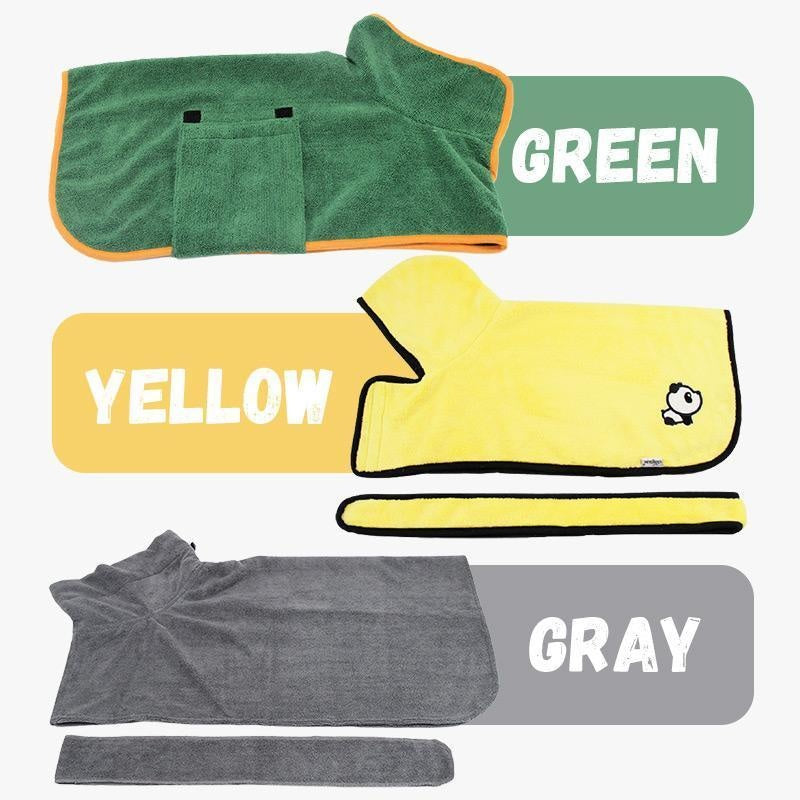 Ultra-Absorbent Pet Bathrobe – Quick-Dry Microfiber Dog Towel with Waist Wrap | Perfect for Bath, Pool & Rain
✅
