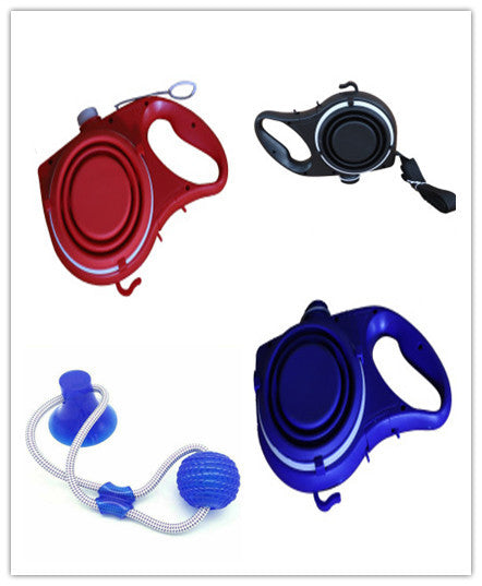 3-in-1 Dog Water Bottle + Foldable Bowl + Leash Hook – Outdoor Pet Travel Kit