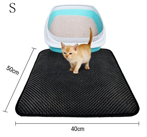 No-Mess Double Layer Cat Litter Mat – Anti-Scatter, Waterproof, Easy Clean