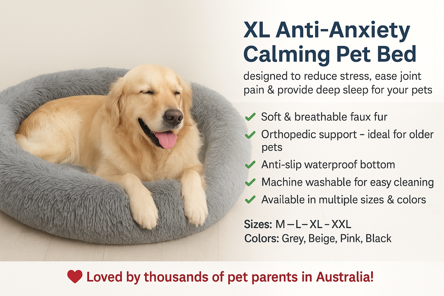 ποΈ XL Calming Pet Bed β Anti-Anxiety Donut for Dogs & Cats πΆπ±