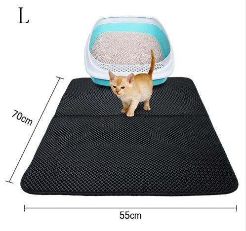 No-Mess Double Layer Cat Litter Mat – Anti-Scatter, Waterproof, Easy Clean