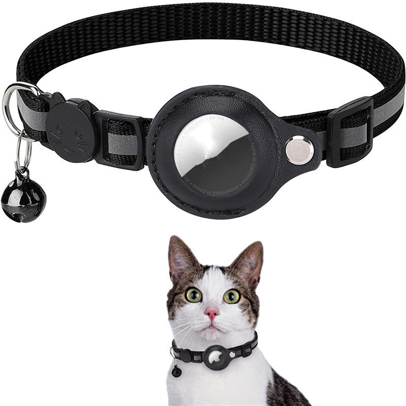 AirTag Pet Collar – Reflective Waterproof GPS Tracker Holder for Cats & Dogs (Nylon Adjustable)
