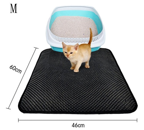No-Mess Double Layer Cat Litter Mat – Anti-Scatter, Waterproof, Easy Clean