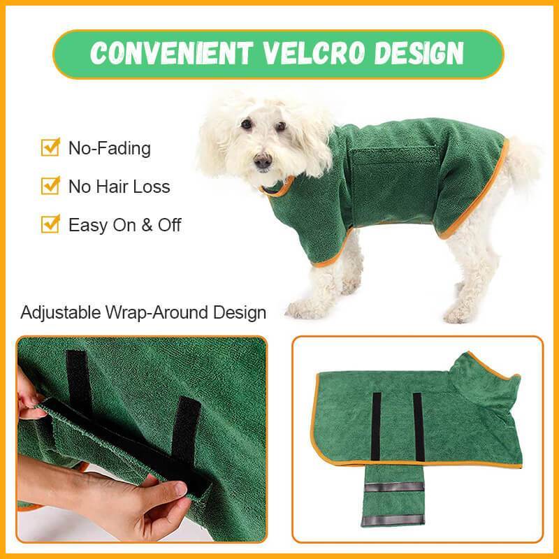 Ultra-Absorbent Pet Bathrobe – Quick-Dry Microfiber Dog Towel with Waist Wrap | Perfect for Bath, Pool & Rain
✅