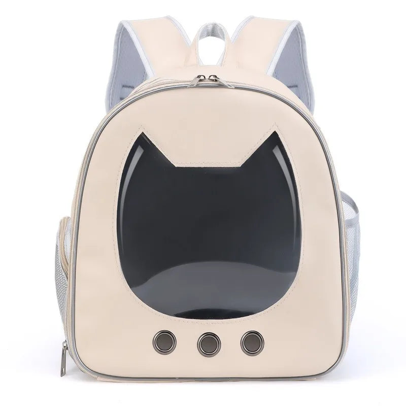 š¾ Oznests UrbanNest⢠ā PU Leather Transparent Pet Travel Bag