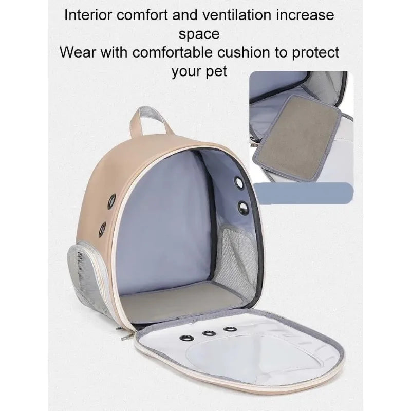 š¾ Oznests UrbanNest⢠ā PU Leather Transparent Pet Travel Bag