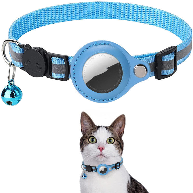 AirTag Pet Collar – Reflective Waterproof GPS Tracker Holder for Cats & Dogs (Nylon Adjustable)