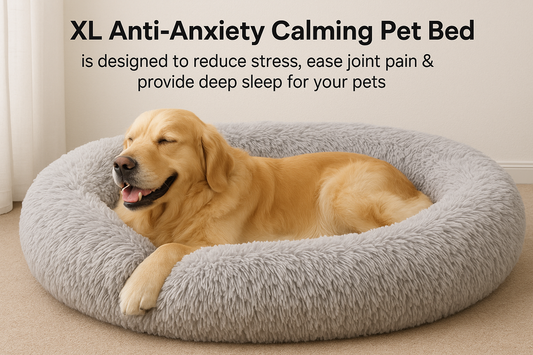 🛏️ XL Calming Pet Bed – Anti-Anxiety Donut for Dogs & Cats 🐶🐱
