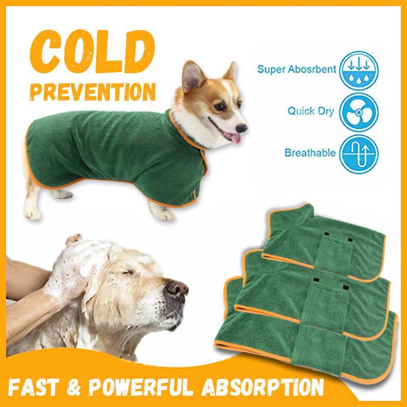 Ultra-Absorbent Pet Bathrobe – Quick-Dry Microfiber Dog Towel with Waist Wrap | Perfect for Bath, Pool & Rain
✅