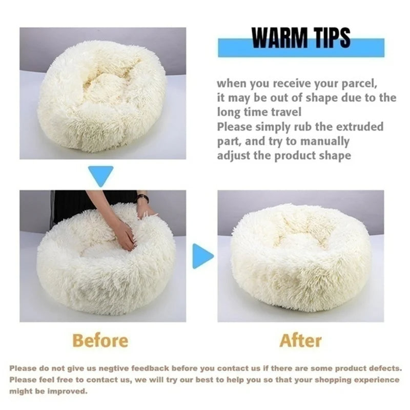 🛏️ XL Calming Pet Bed – Anti-Anxiety Donut for Dogs & Cats 🐶🐱