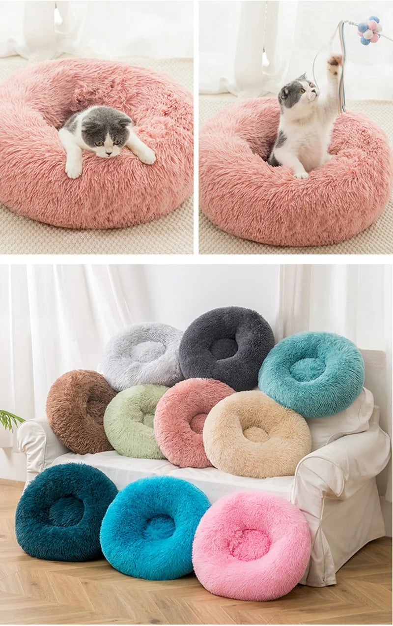 🛏️ XL Calming Pet Bed – Anti-Anxiety Donut for Dogs & Cats 🐶🐱