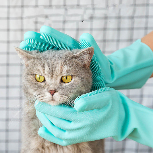 "Pet Grooming Glove – Deshedding & Massage Brush for Dogs & Cats"
