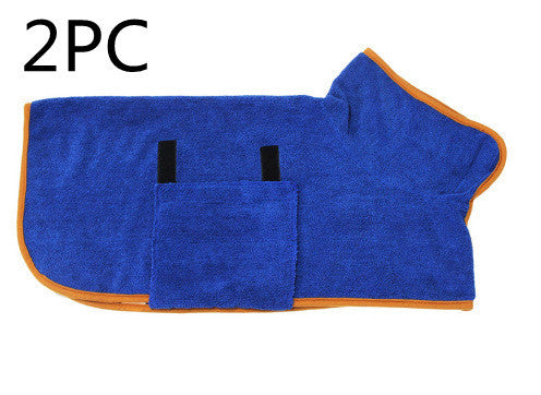 Ultra-Absorbent Pet Bathrobe – Quick-Dry Microfiber Dog Towel with Waist Wrap | Perfect for Bath, Pool & Rain
✅