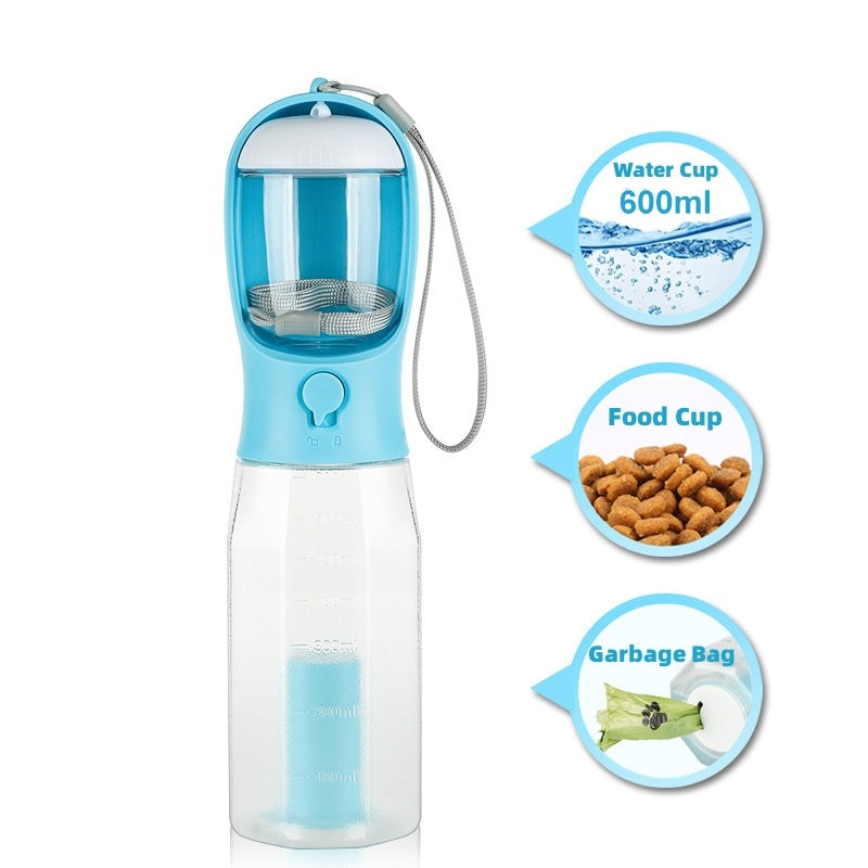 SmartFold™ Portable Dog Water Bottle – 3-in-1 Leakproof Travel Companion