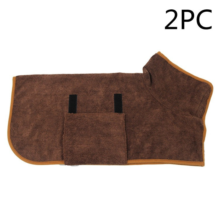 Ultra-Absorbent Pet Bathrobe – Quick-Dry Microfiber Dog Towel with Waist Wrap | Perfect for Bath, Pool & Rain
✅